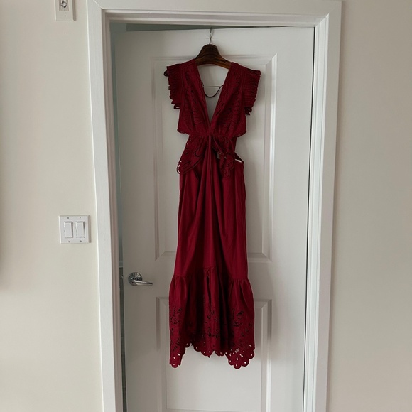 Farm Rio Red Butterfly Cut-Out Midi Dress - Picture 8 of 9